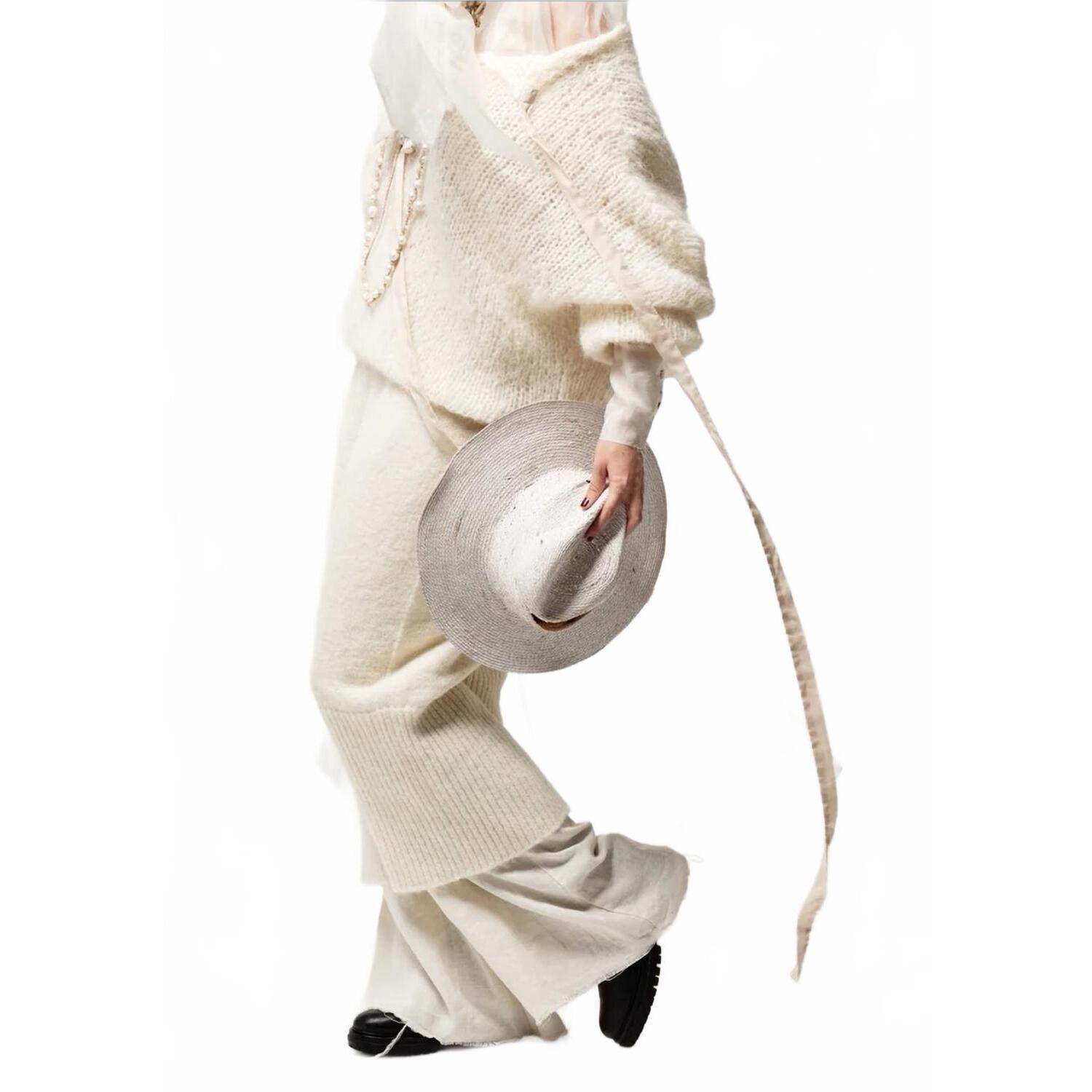 New Amano By Lorena Laing Knit Pencil Skirt In Ivory
